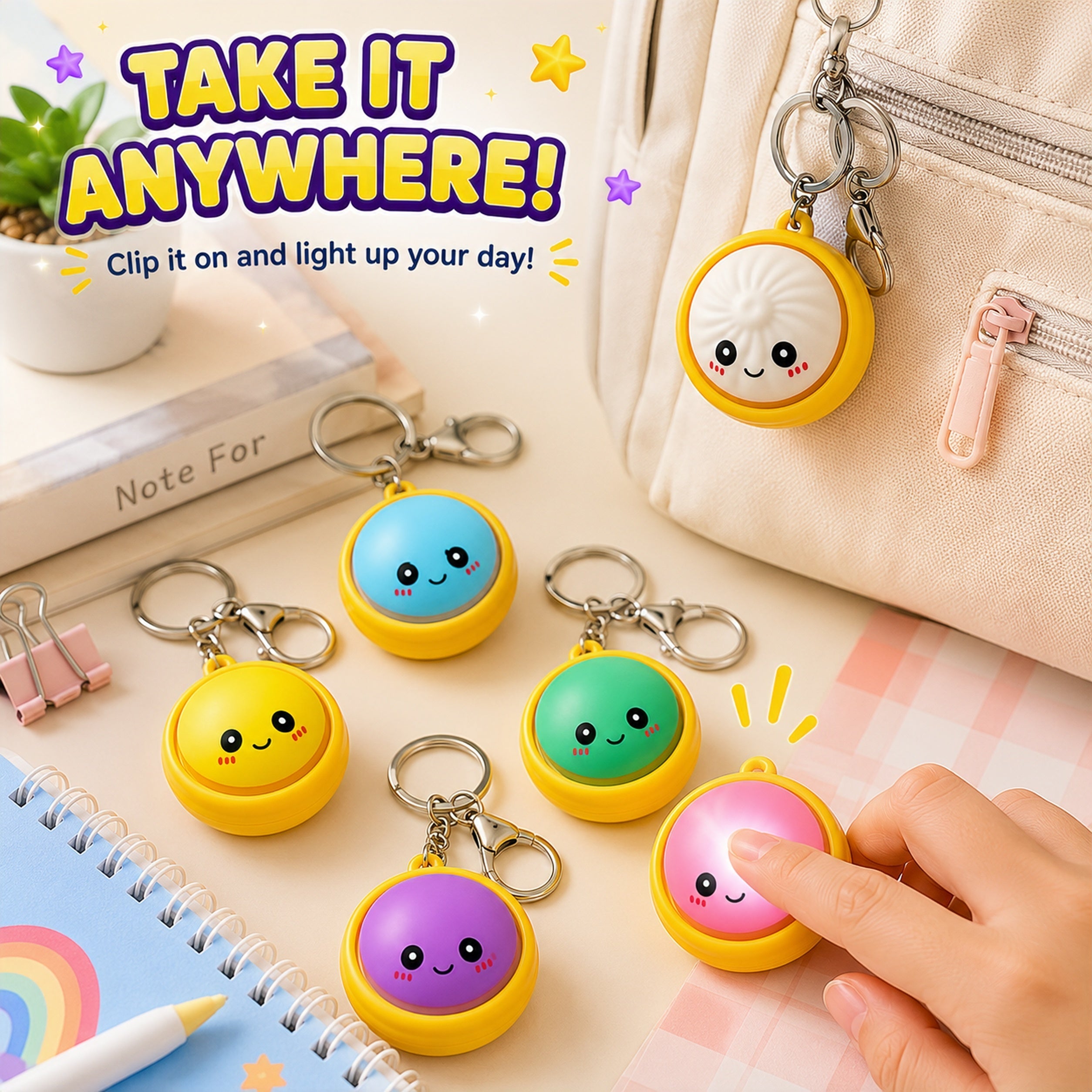 Glowing DumplingT Fidget Keychain